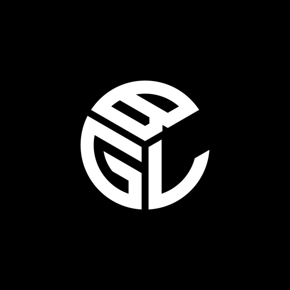 design de logotipo de carta bgl em fundo preto. bgl conceito de logotipo de letra de iniciais criativas. design de letra bgl. vetor