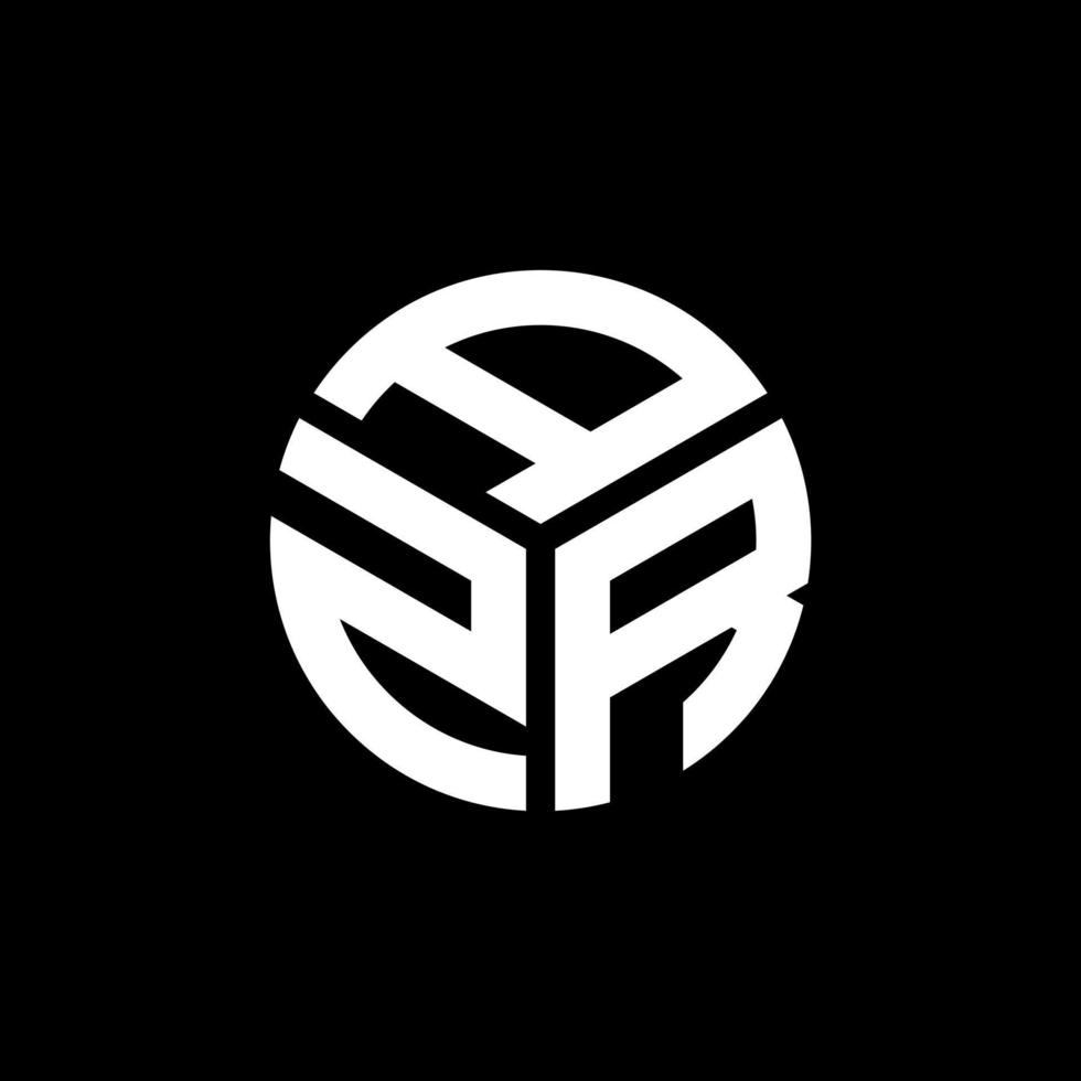 design de logotipo de carta azr em fundo preto. conceito de logotipo de carta de iniciais criativas azr. design de letra azr. vetor