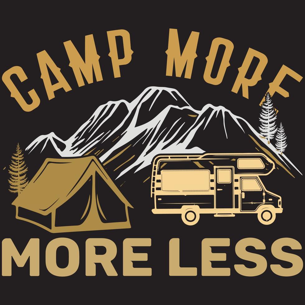 o acampamento mais mais menos arquivo vetorial de camiseta vetor