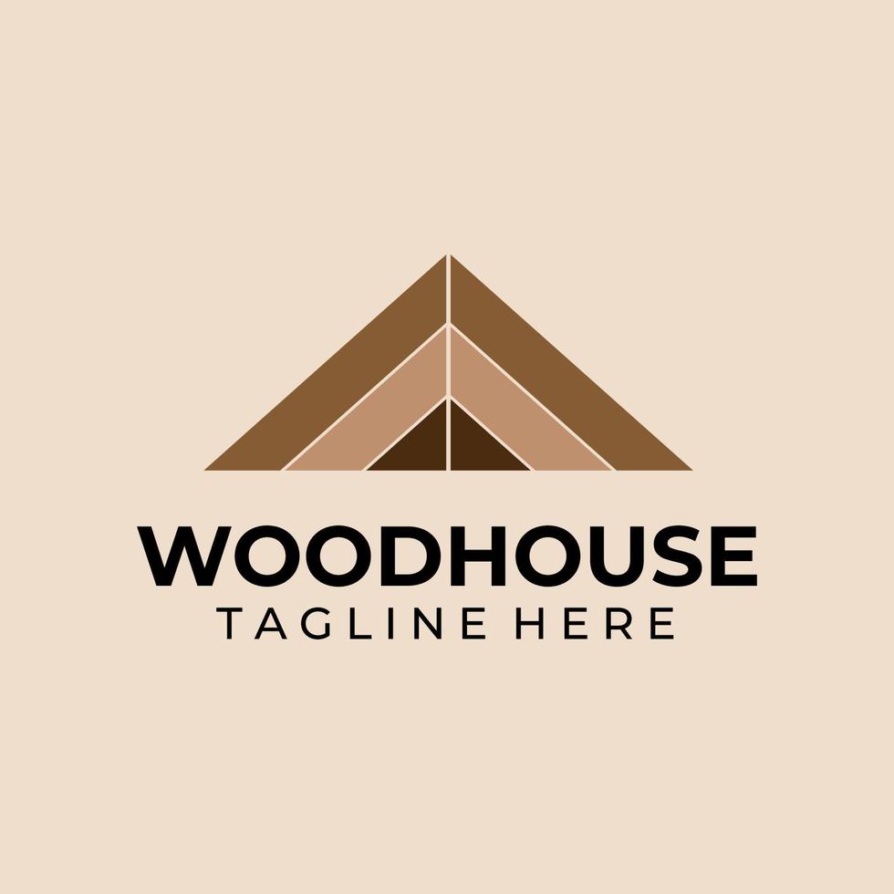 design de ilustração vetorial de modelo de logotipo de casa de madeira vetor
