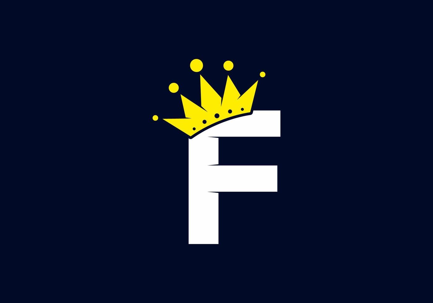 letra f inicial com coroa vetor