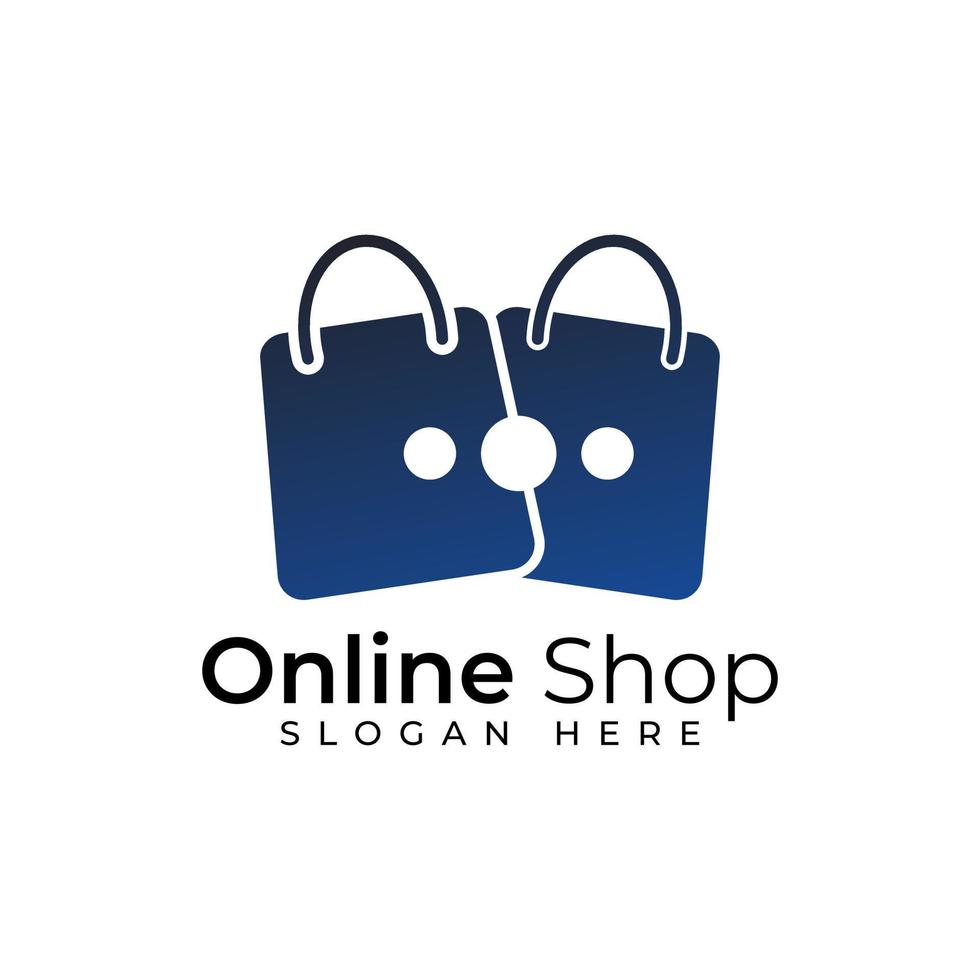 design de logotipo de compras online vetor