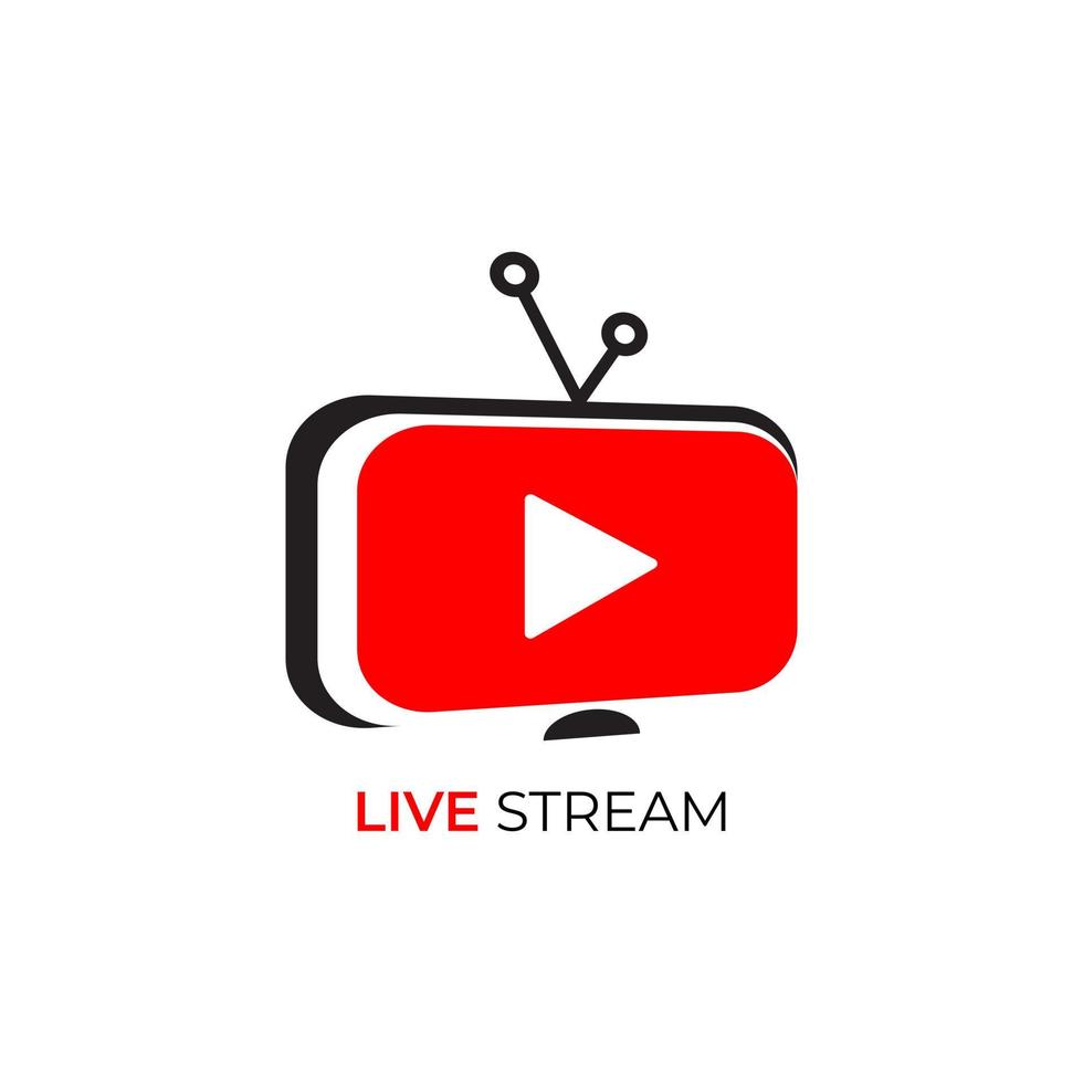 design de logotipo de transmissão ao vivo vetor