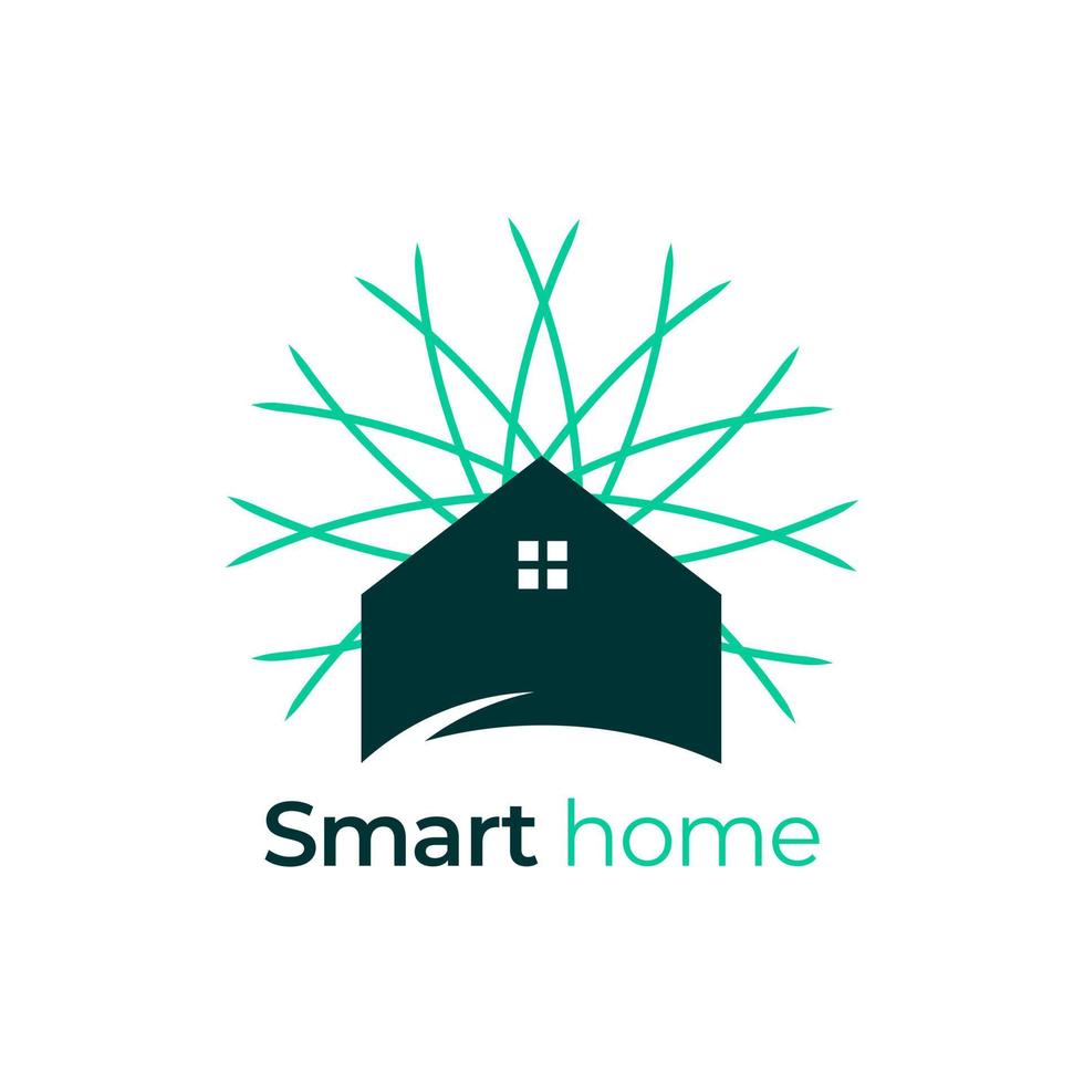 modelo de logotipo de casa inteligente inspiração de design digital em casa vetor