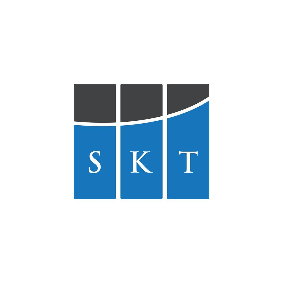 design de logotipo de carta skt em fundo branco. conceito de logotipo de letra de iniciais criativas skt. design de letra skt. vetor