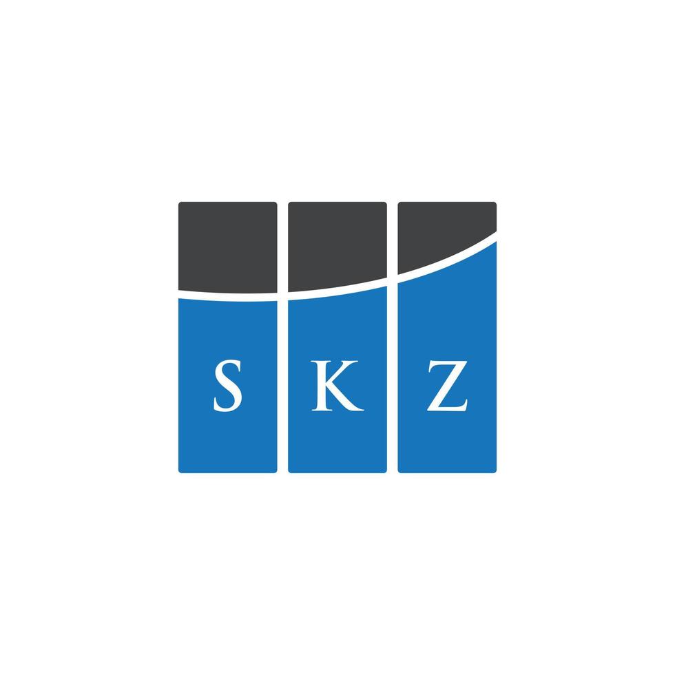 design de logotipo de carta skz em fundo branco. conceito de logotipo de letra de iniciais criativas skz. design de letra skz. vetor
