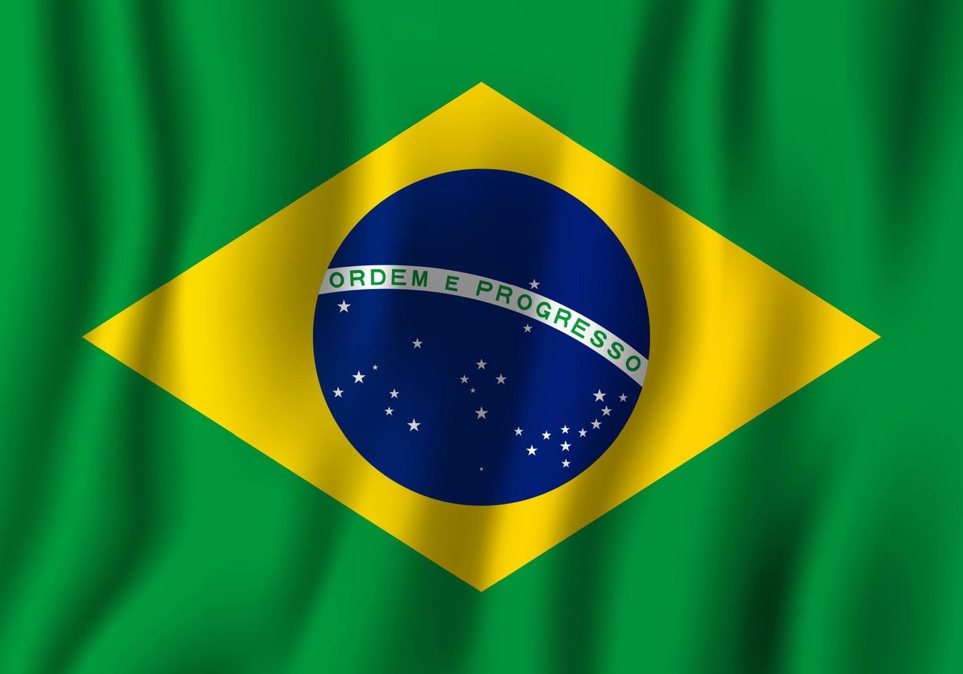 ilustração em vetor bandeira de ondulação realista do brasil. símbolo de fundo nacional do país. dia da Independência