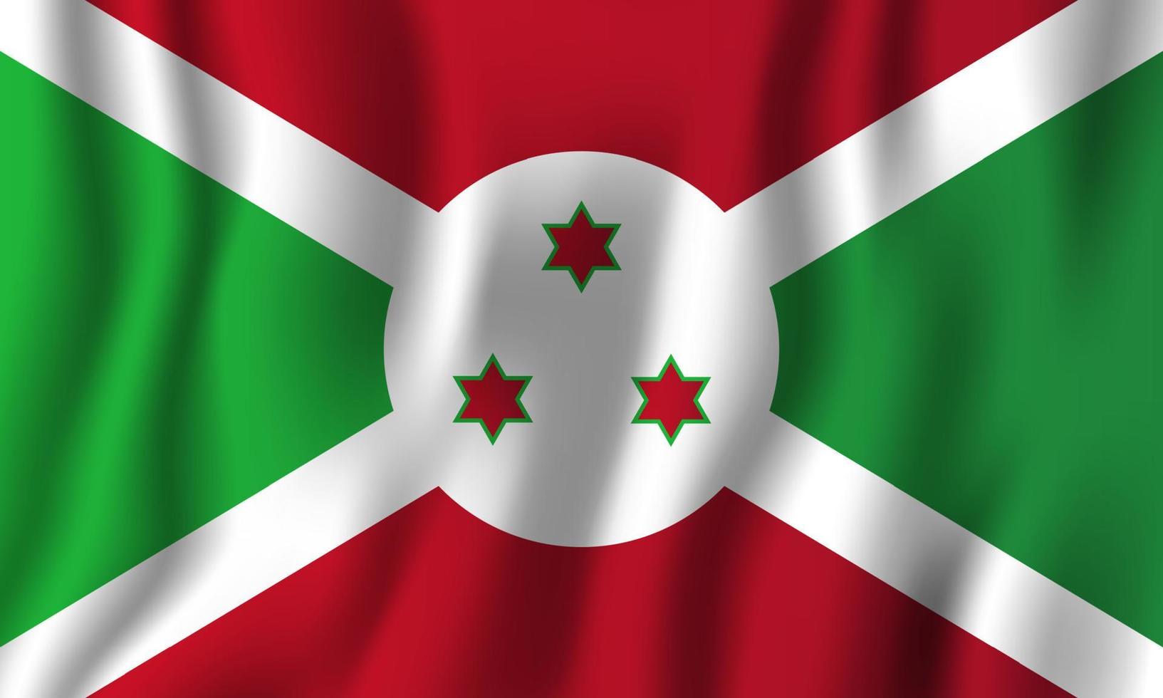 ilustração vetorial de bandeira de ondulação realista de burundi. símbolo de fundo nacional do país. dia da Independência vetor