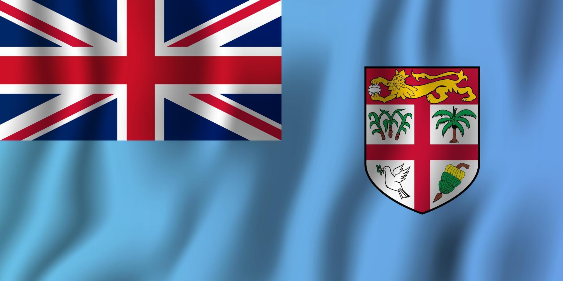 ilustração em vetor bandeira de ondulação realista de fiji. símbolo de fundo nacional do país. dia da Independência