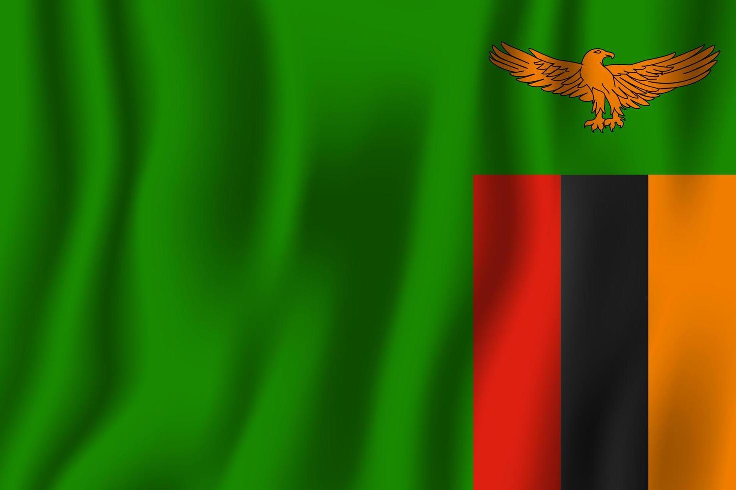 ilustração em vetor bandeira de ondulação realista da Zâmbia. símbolo de fundo nacional do país. dia da Independência