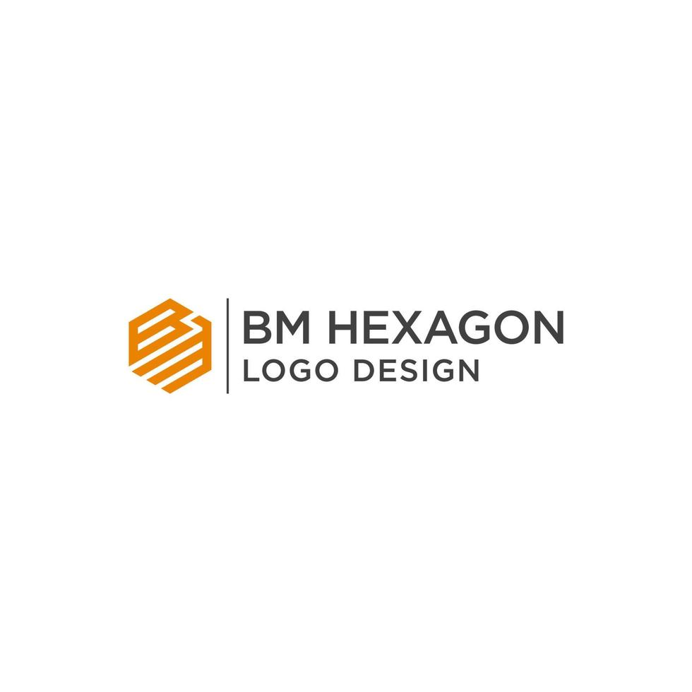vetor de design de logotipo hexágono bm