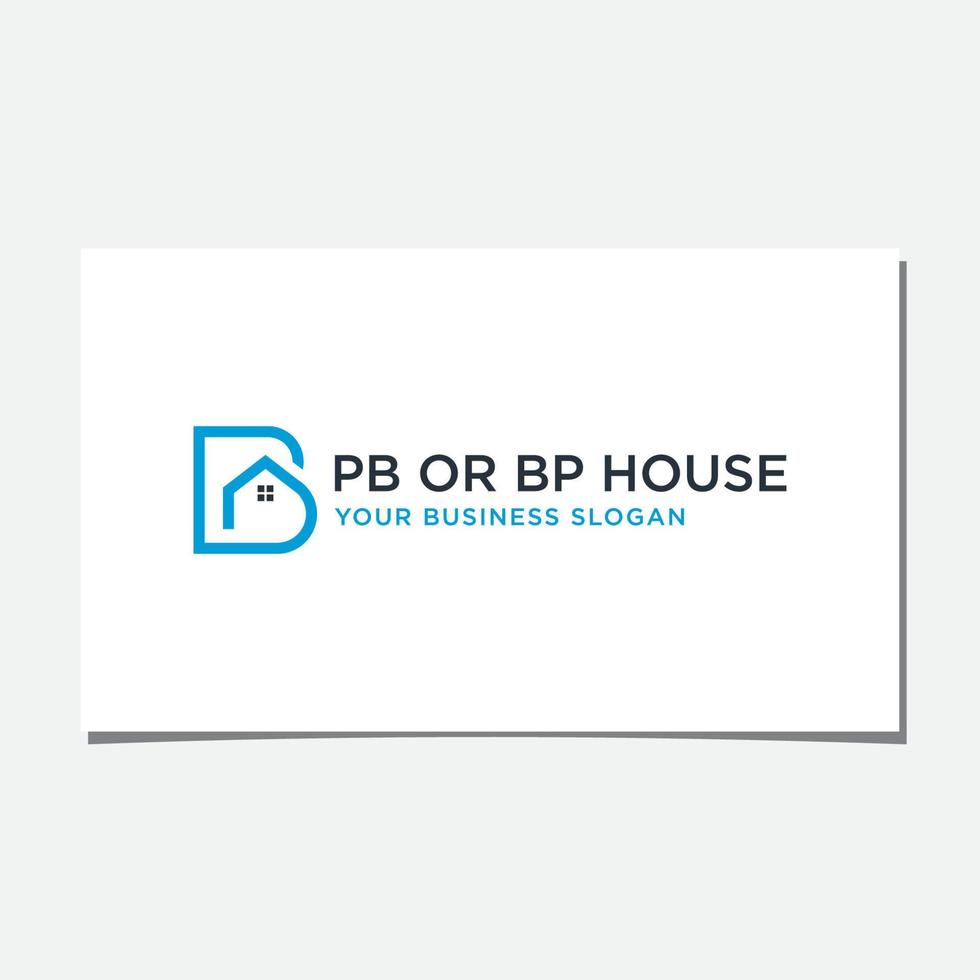 vetor de design de logotipo de casa pb ou bp