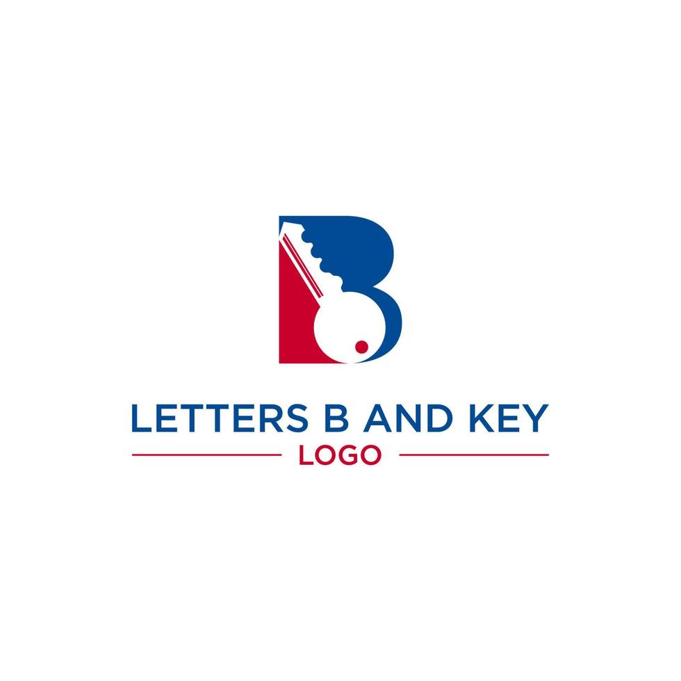inicial b e design de logotipo chave vetor