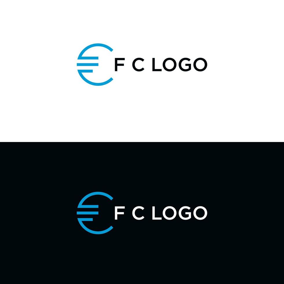 design de logotipo cf ou fc vetor