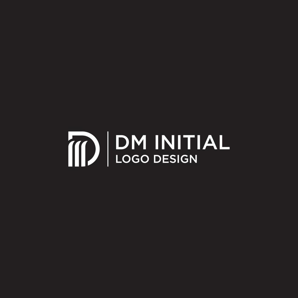 dm vetor de design de logotipo inicial