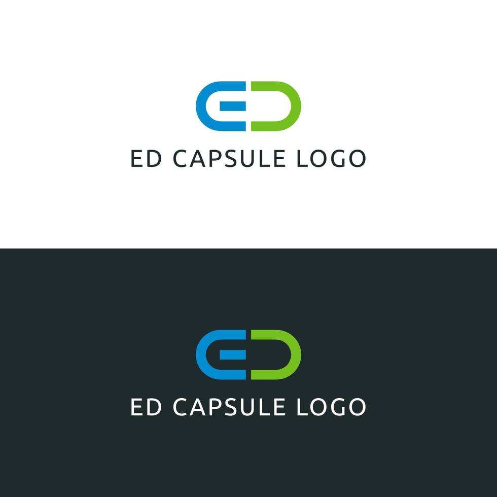 vetor de design de logotipo de cápsula ed