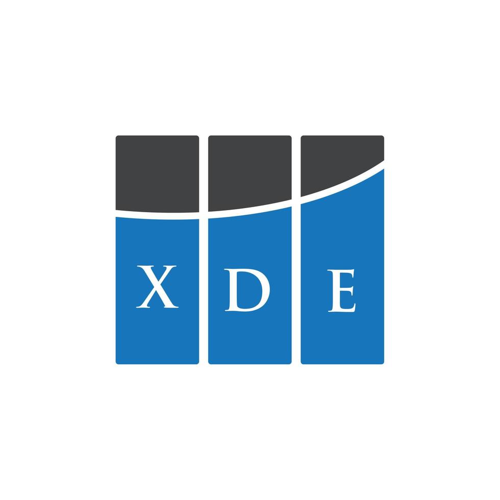 design de logotipo de letra xde em fundo branco. xde conceito de logotipo de letra de iniciais criativas. xde design de letras. vetor