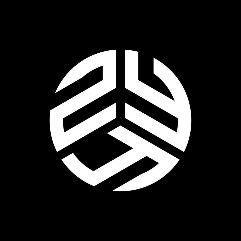 design de logotipo de carta zyy em fundo preto. conceito de logotipo de letra de iniciais criativas zyy. design de letra zyy. vetor