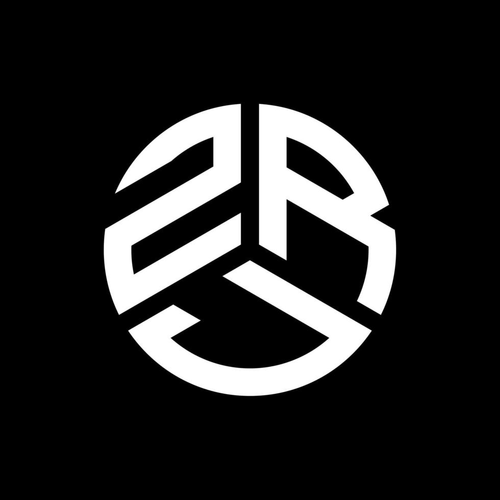 design de logotipo de letra zrj em fundo preto. conceito de logotipo de letra de iniciais criativas zrj. design de letra zrj. vetor