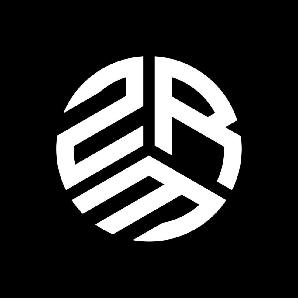 design de logotipo de carta zrm em fundo preto. conceito de logotipo de letra de iniciais criativas zrm. design de letra zrm. vetor