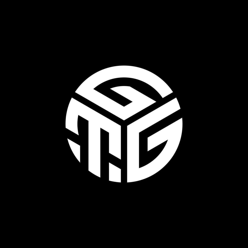 design de logotipo de carta webgtg em fundo preto. gtg conceito de logotipo de carta de iniciais criativas. design de letra gtg. vetor