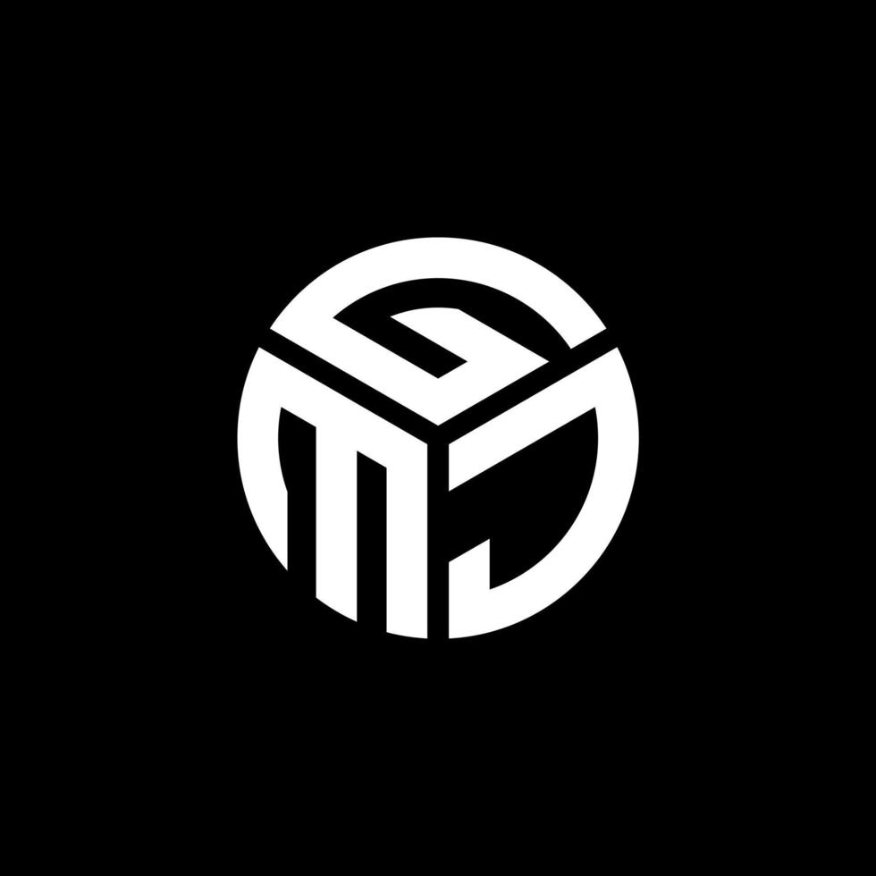 design de logotipo de carta gmj em fundo preto. conceito de logotipo de carta de iniciais criativas gmj. design de letra gmj. vetor