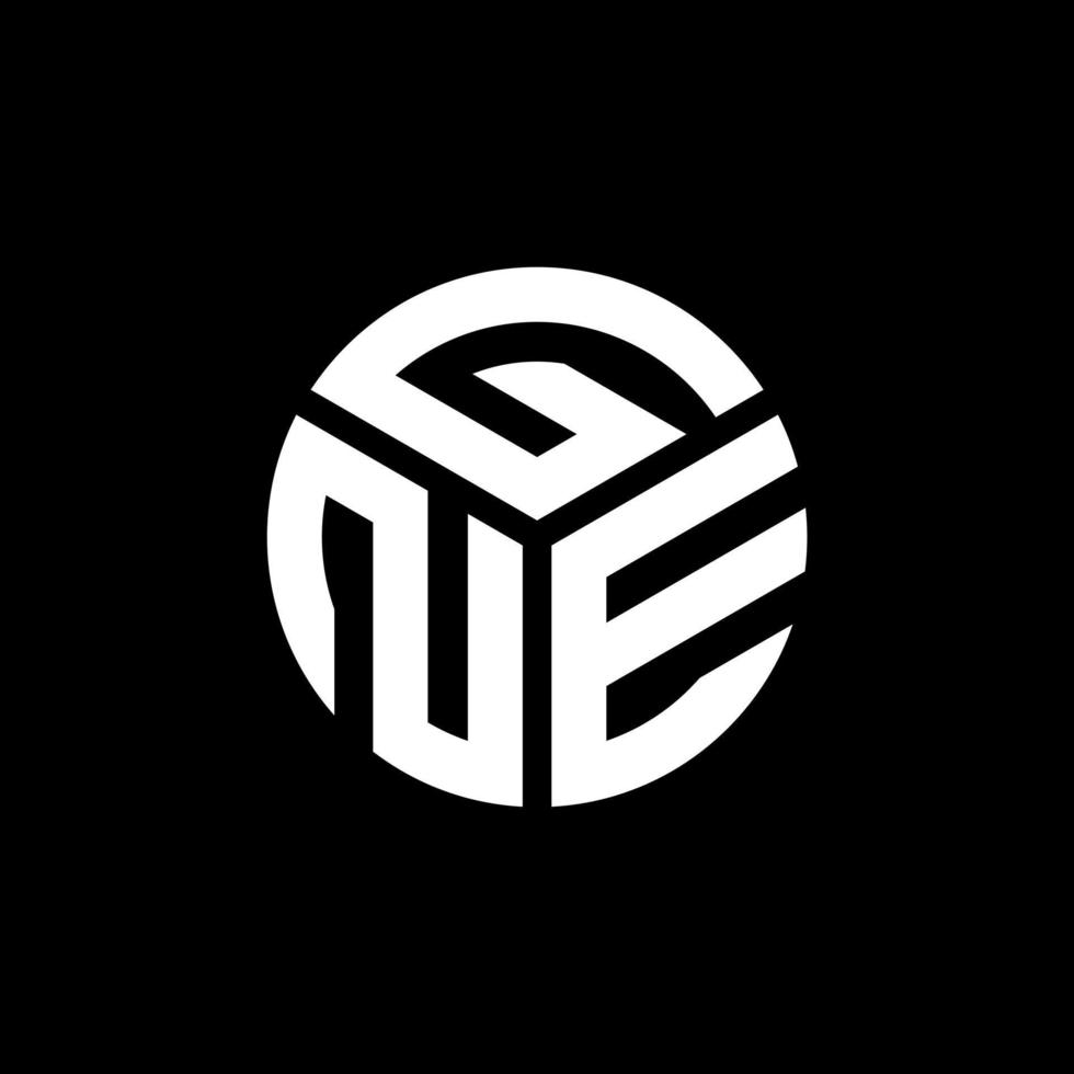 design de logotipo de carta gne em fundo preto. gne conceito de logotipo de letra de iniciais criativas. design de letra gne. vetor