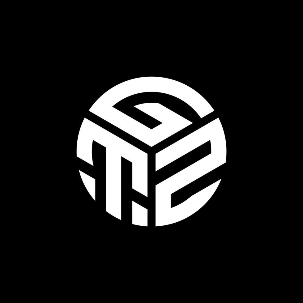 design de logotipo de carta gtz em fundo preto. conceito de logotipo de letra de iniciais criativas gtz. design de letra gtz. vetor
