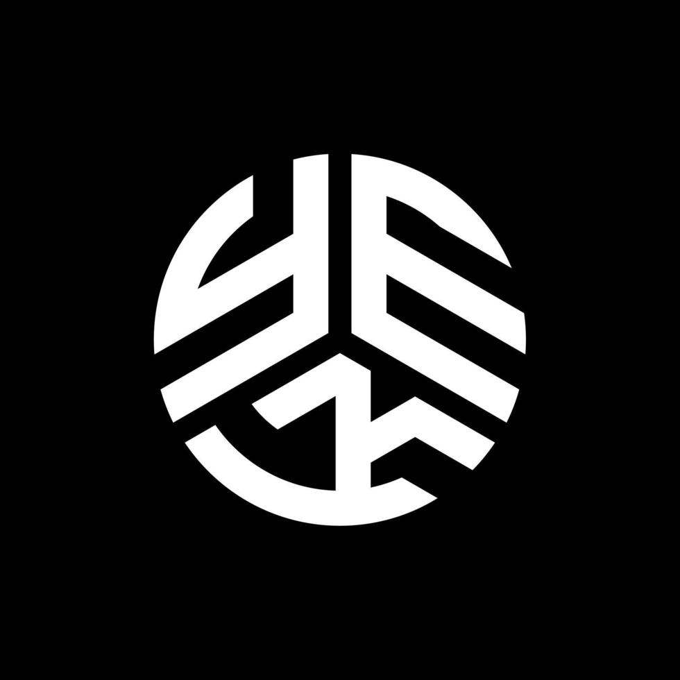 design de logotipo de carta yek em fundo preto. yek conceito de logotipo de carta de iniciais criativas. yek design de letras. vetor