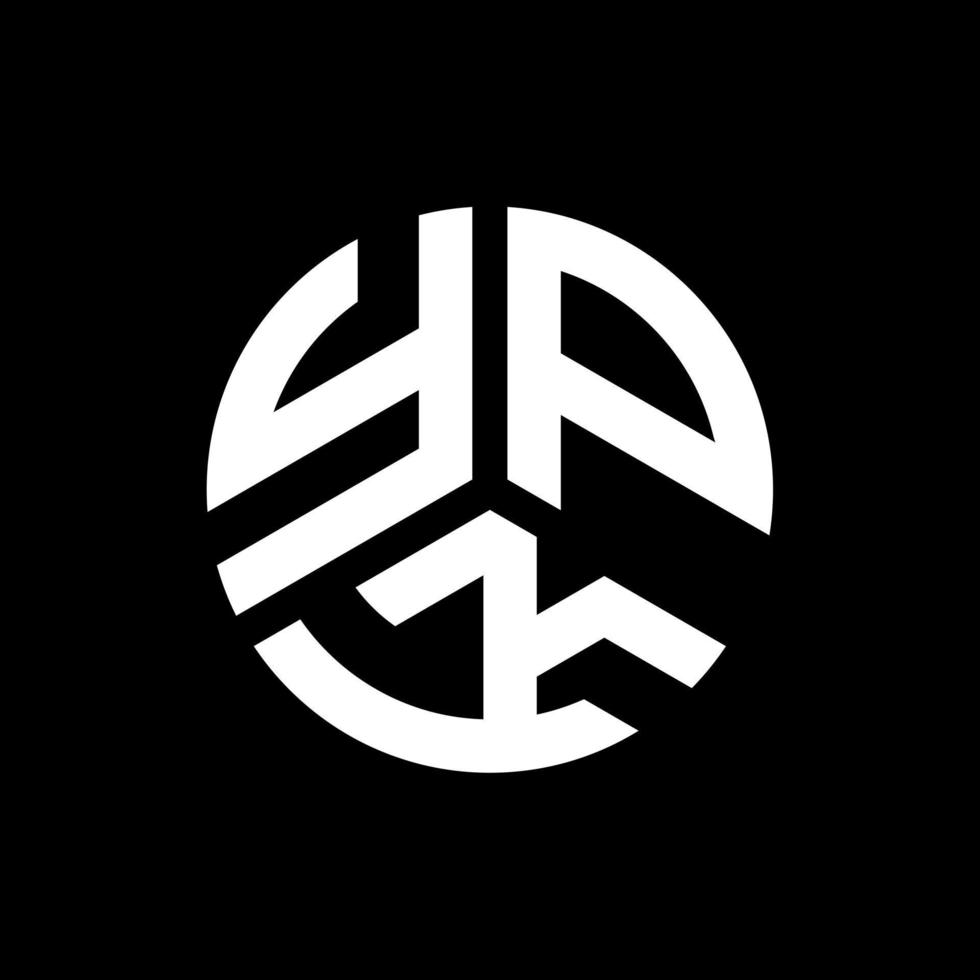 design de logotipo de carta ypk em fundo preto. conceito de logotipo de letra de iniciais criativas ypk. design de letras ypk. vetor