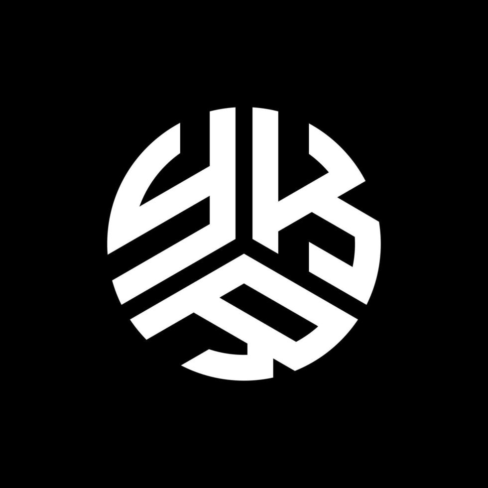 design de logotipo de carta ykr em fundo preto. conceito de logotipo de letra de iniciais criativas ykr. design de letra ykr. vetor