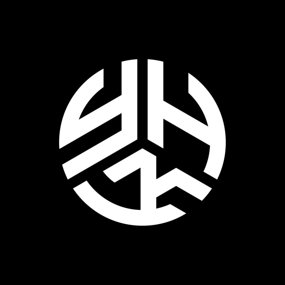 design de logotipo de carta yhk em fundo preto. conceito de logotipo de letra de iniciais criativas yhk. design de letra yhk. vetor