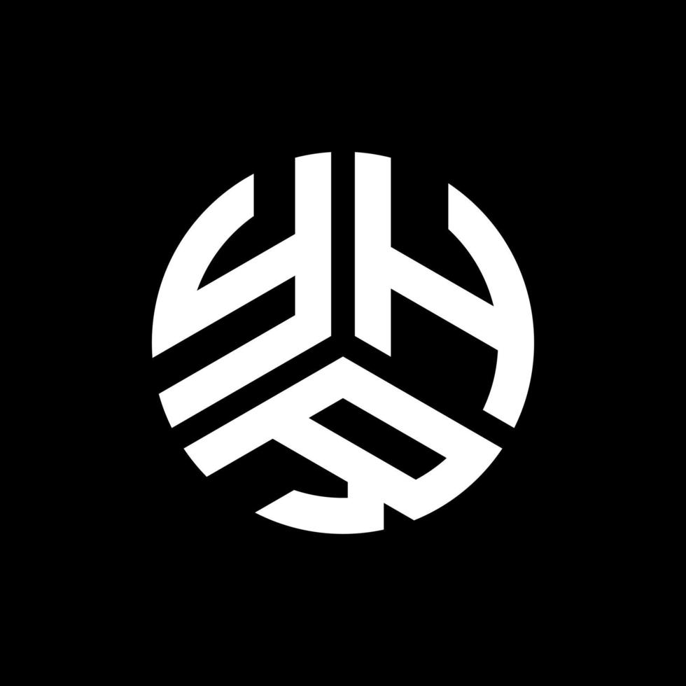 design de logotipo de carta yhr em fundo preto. conceito de logotipo de letra de iniciais criativas yhr. design de letra yhr. vetor