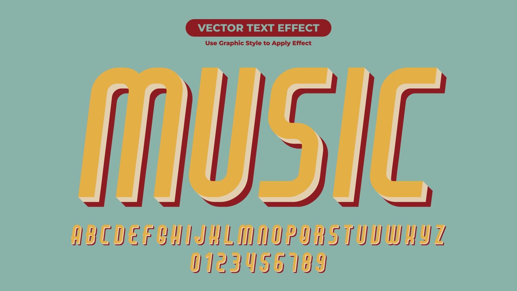 festival de música 3d efeito de texto editável com estilo retrô e vintage vetor