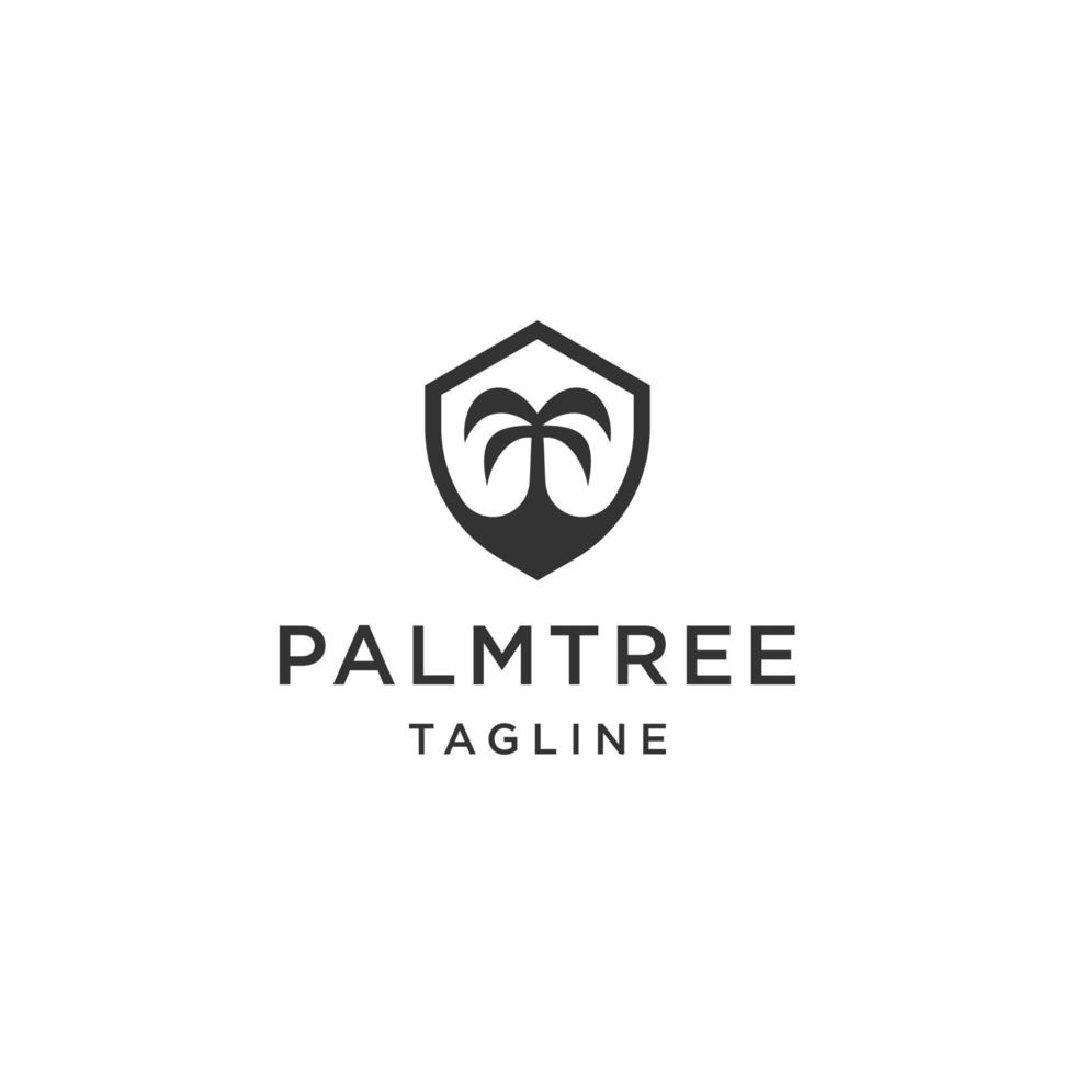 modelo de design de ícone de logotipo de palmeira vetor plana