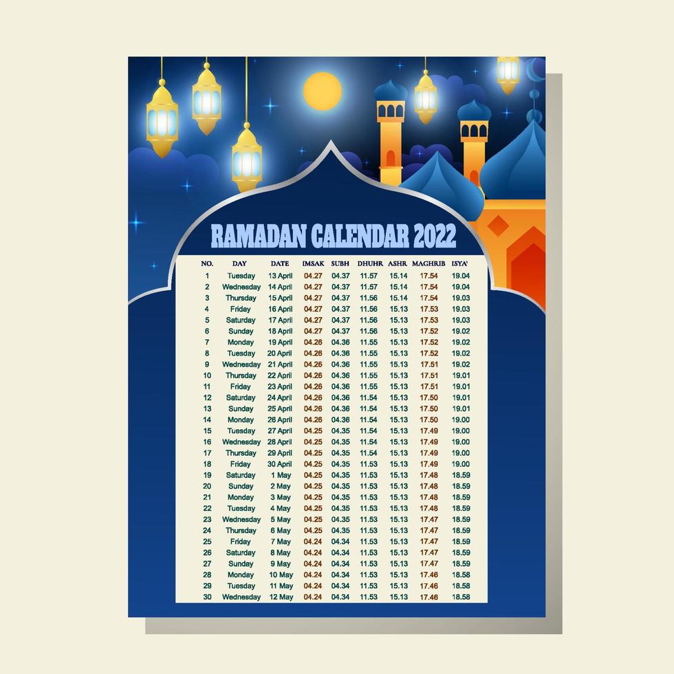 conceito de calendário do ramadã vetor