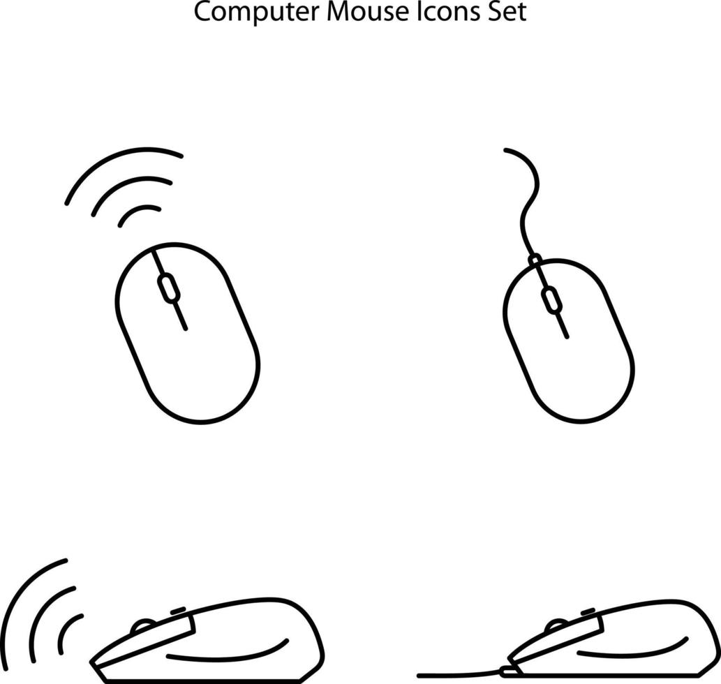 ícones do mouse conjunto isolado no fundo branco. ícone símbolo moderno e moderno para logotipo, web, app, ui. vetor