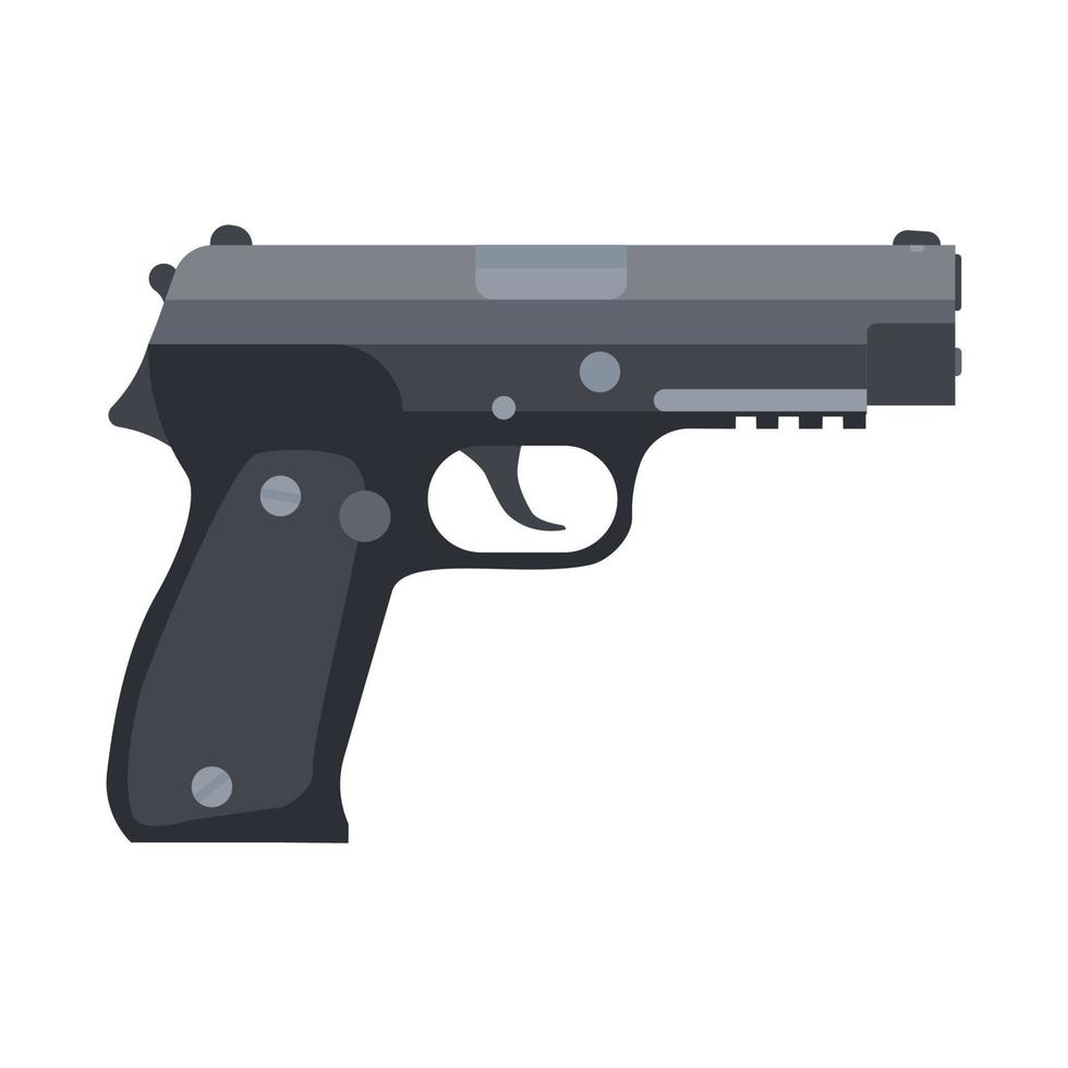 arma mão ilustração vetorial pistola revólver isolado arma silhueta design. ícone preto exército guerra militar sinal vetor
