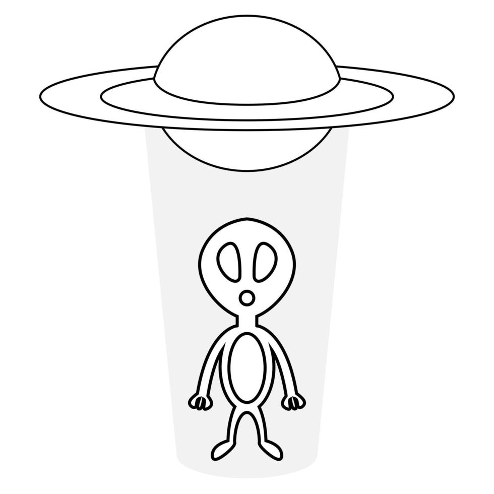 alien e ufo para livro de colorir vetor