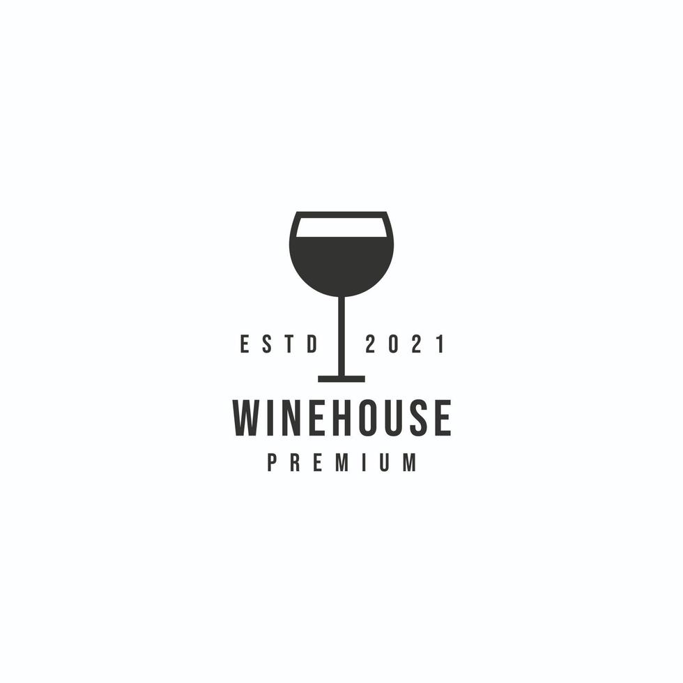 casa de vinho ícone sinal símbolo hipster vintage logotipo design vetor