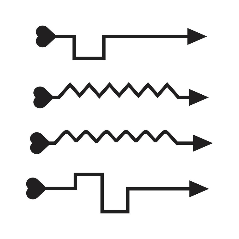 seta com ilustração em forma de coração vetor