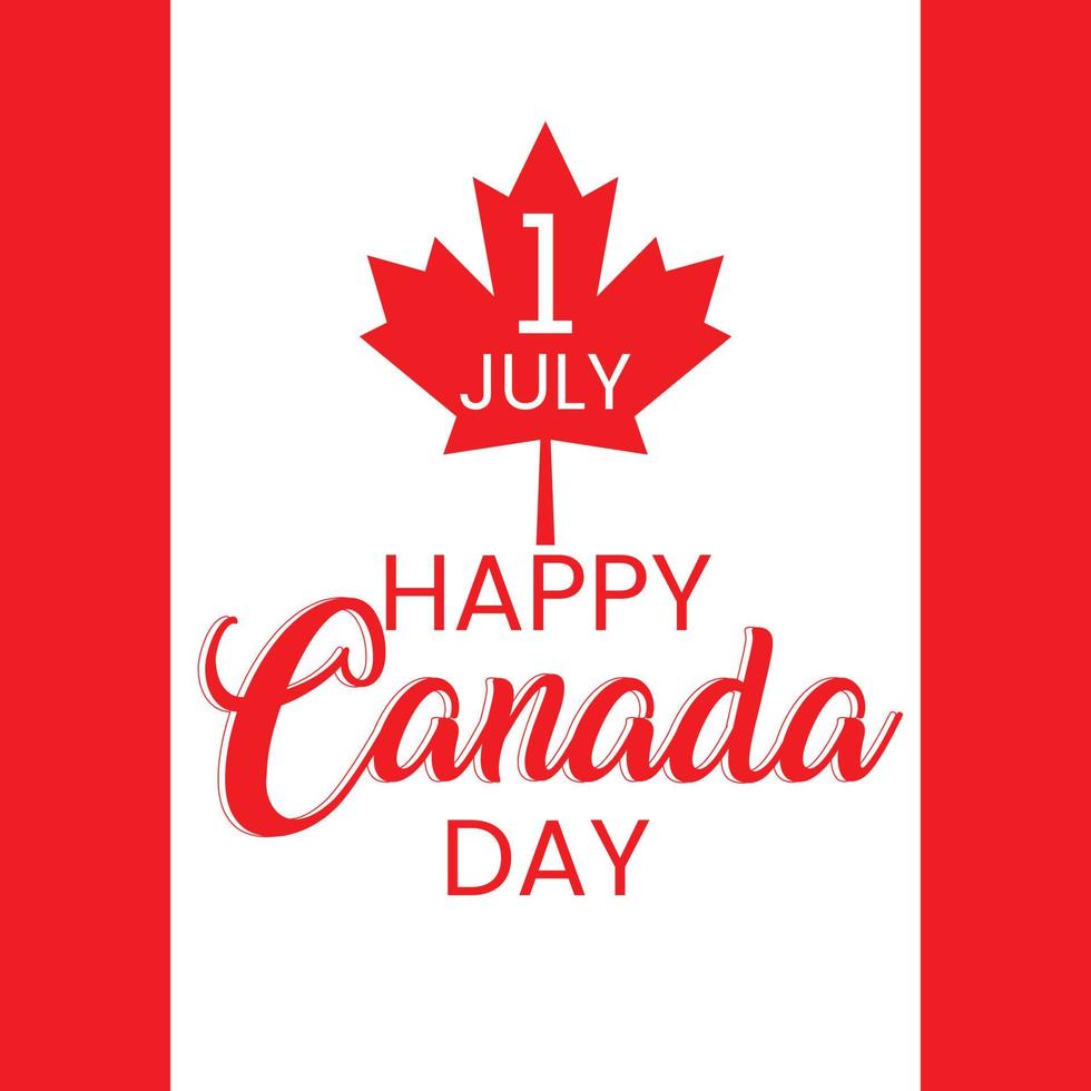 design de modelo de postagem de feliz dia do canadá vetor