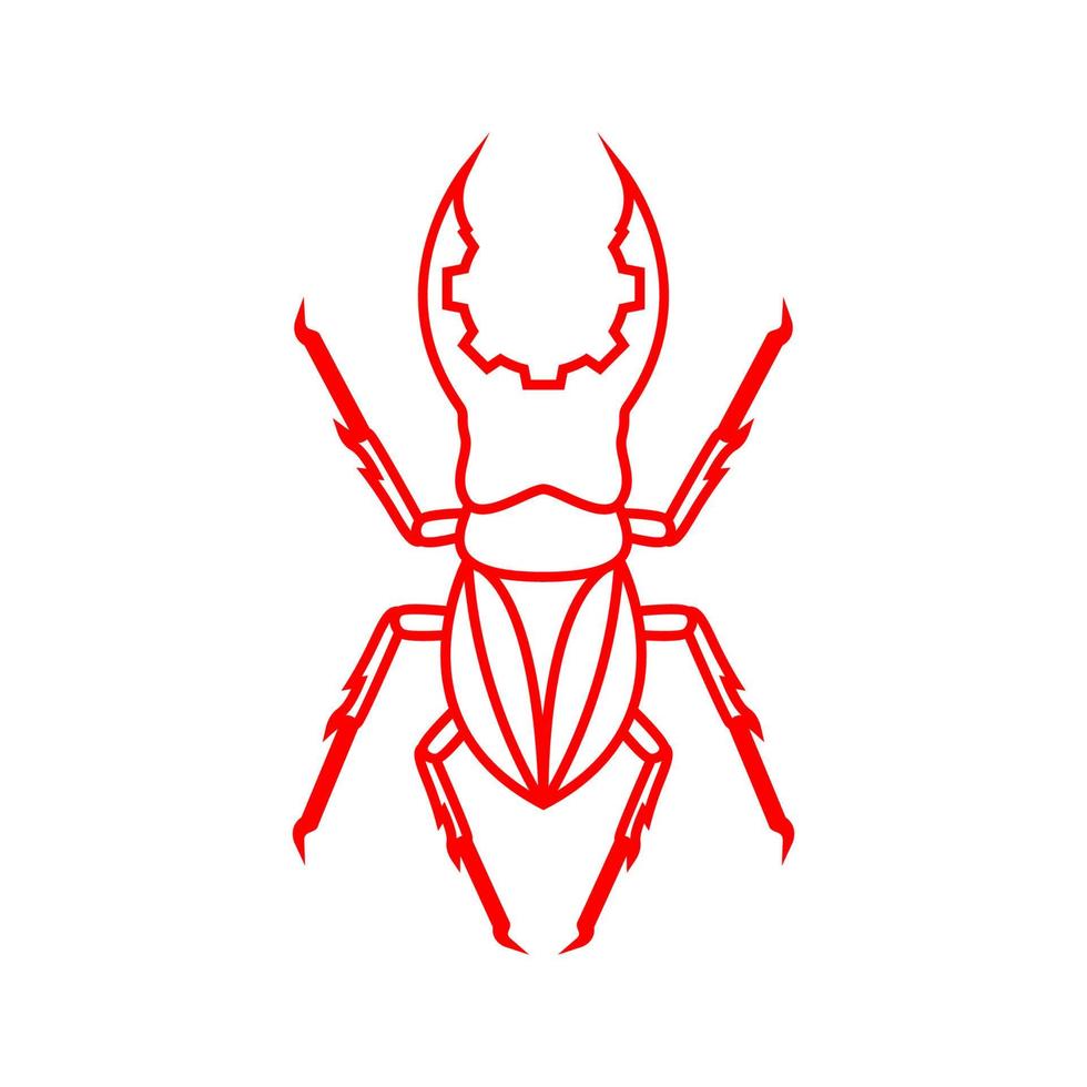 design de logotipo colorido vintage de linha de besouro de inseto, ilustração de ícone de símbolo gráfico vetorial ideia criativa vetor