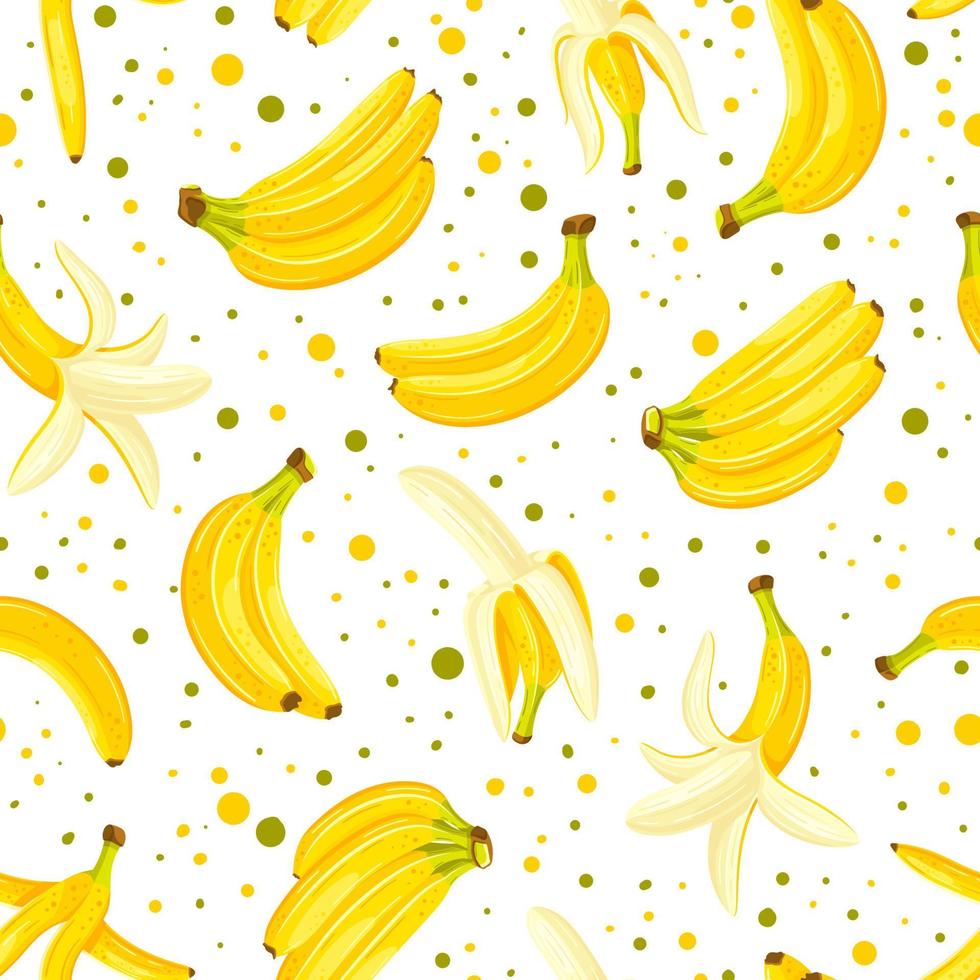 padrão perfeito com um conjunto de bananas vetor