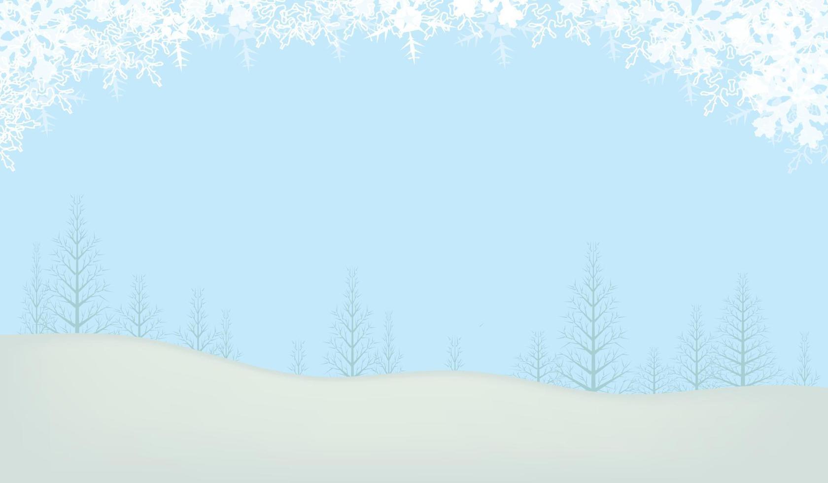 cena de natal tranquila de queda de neve com espaço em branco para sua mensagem. vetor