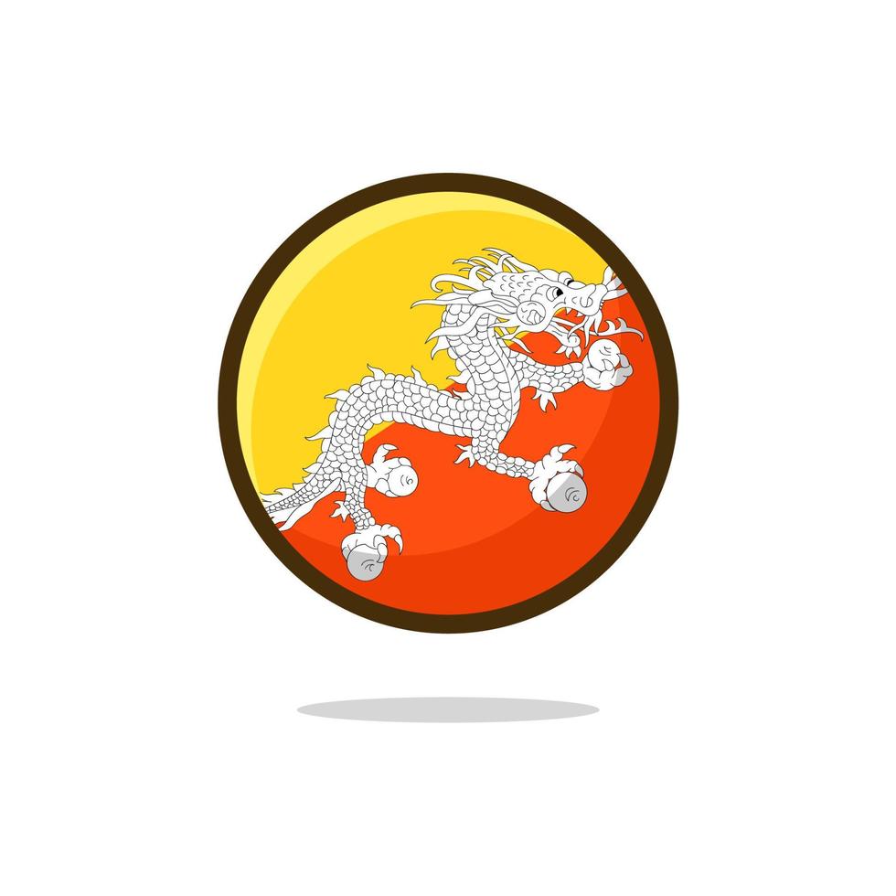 ícone da bandeira do Butão vetor