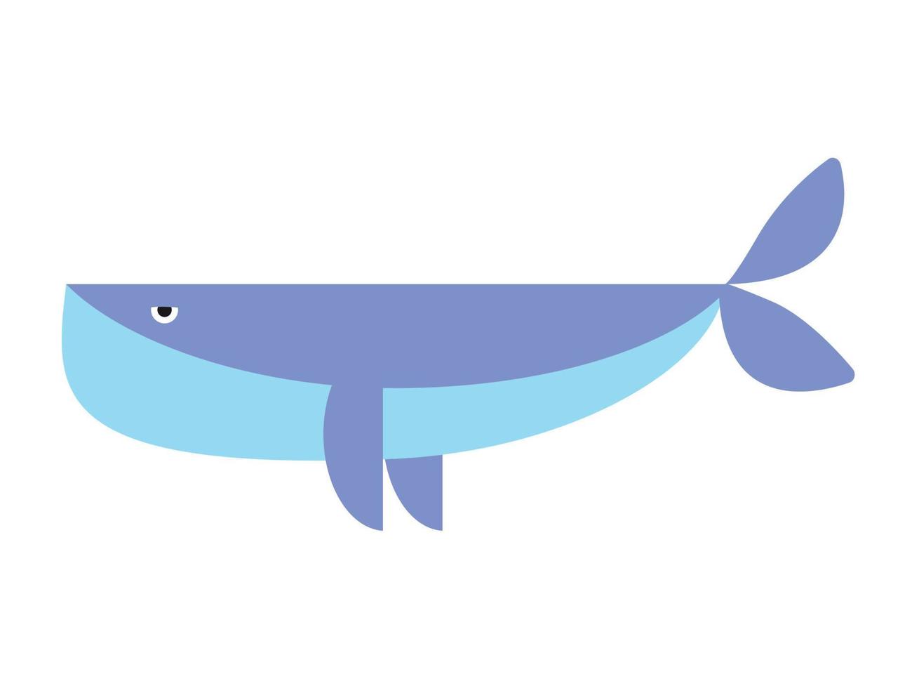 animal marinho isolado de baleia fofa azul, ilustração vetorial vetor