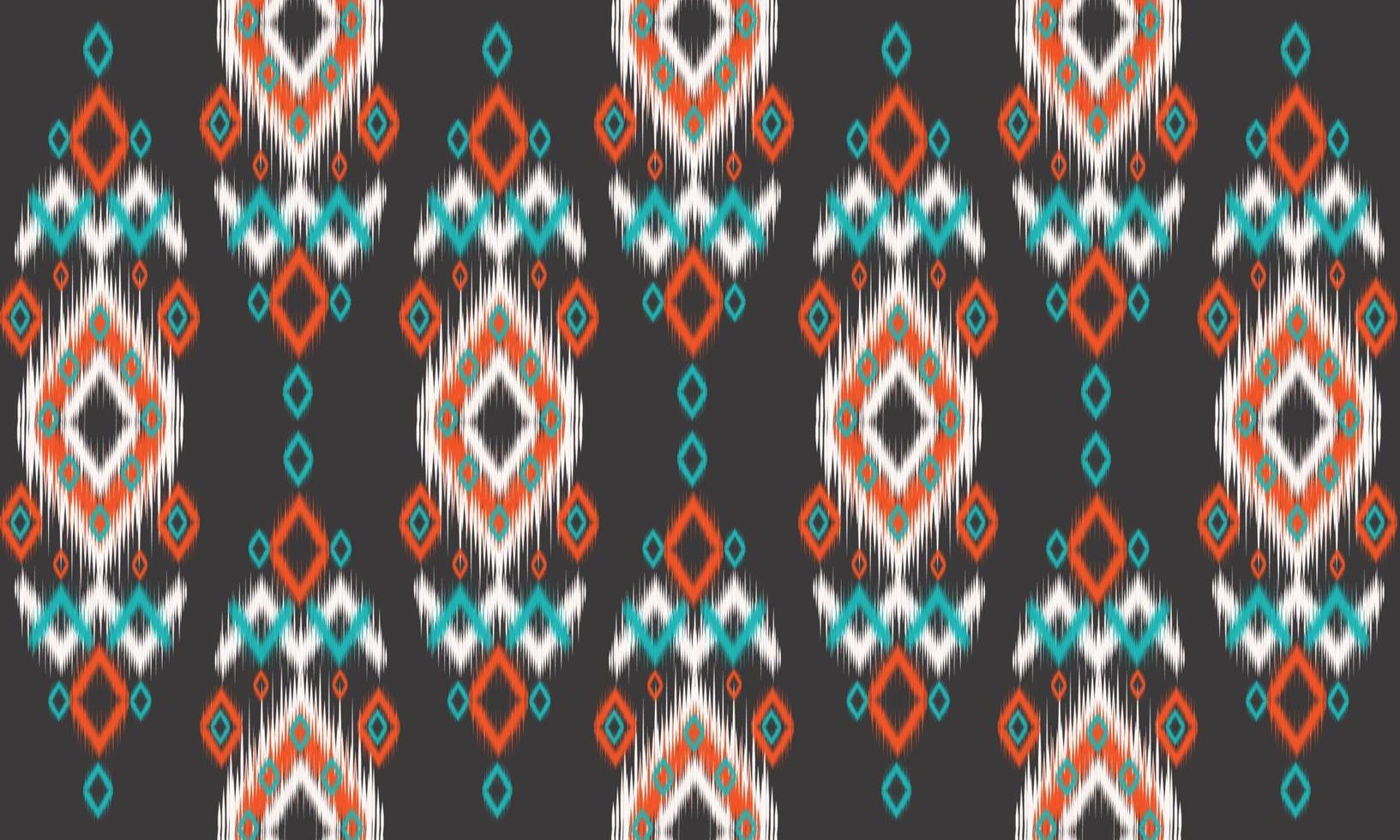 geométrico étnico oriental ikat padrão design tradicional para plano de fundo, tapete, papel de parede, roupas, embrulho, batik, tecido, ilustração vetorial. estilo bordado. vetor