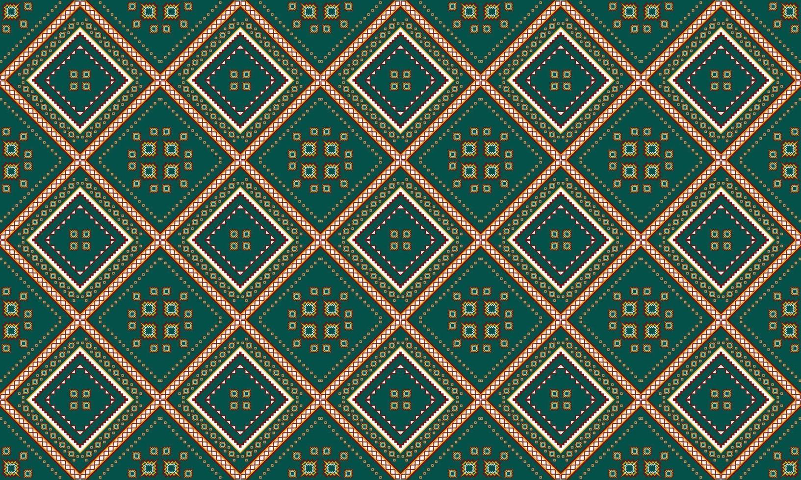 geométrico étnico oriental ikat padrão design tradicional para plano de fundo, tapete, papel de parede, roupas, embrulho, batik, tecido, ilustração vetorial. estilo bordado. vetor