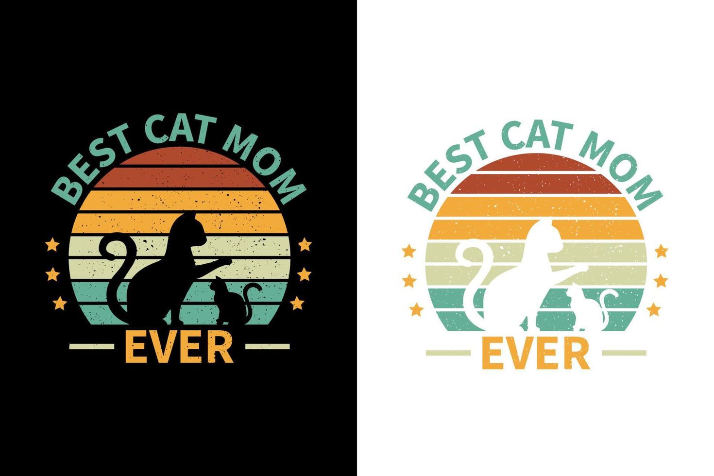 melhor mãe de gato de todos os tempos tipografia retrô design de camiseta vintage vetor